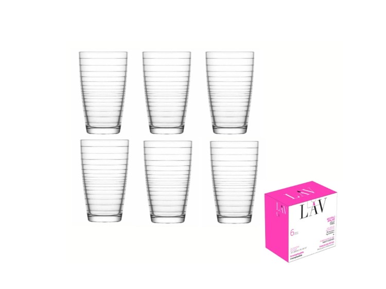 Zestaw 6 szklanek wysokich 415 ml Apollon LAV