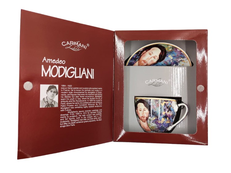 Filiżanka ze spodkiem Modigliani Leopold 250 ml porcelana na prezent CARMANI