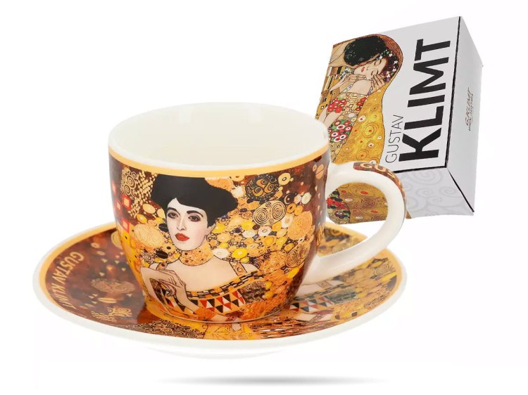 Filiżanka ze spodkiem Klimt Adele espresso 80 ml porcelana prezent CARMANI