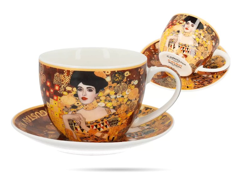 Filiżanka ze spodkiem Klimt Adele 250 ml porcelana CARMANI