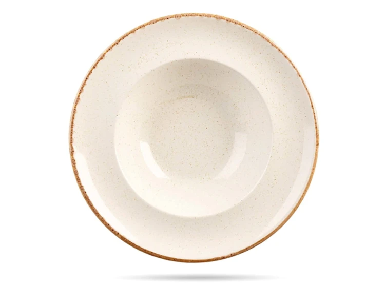 Talerz do pasty risotto Sand Seasons 26 cm kremowy porcelana PORLAND
