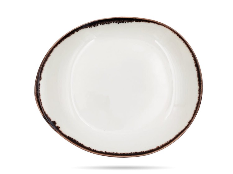 Talerz głęboki prezentacyjny Vanilla 27 x 24 cm kremowy porcelana FINE DINE
