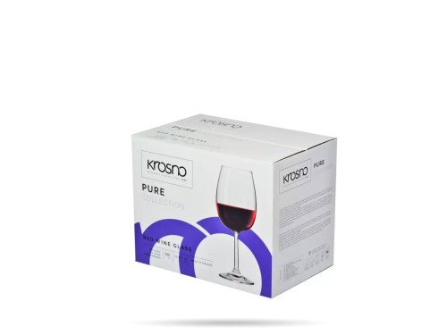 Kieliszki do wina Pure 350 ml zestaw 6 szt wino czerwone KROSNO
