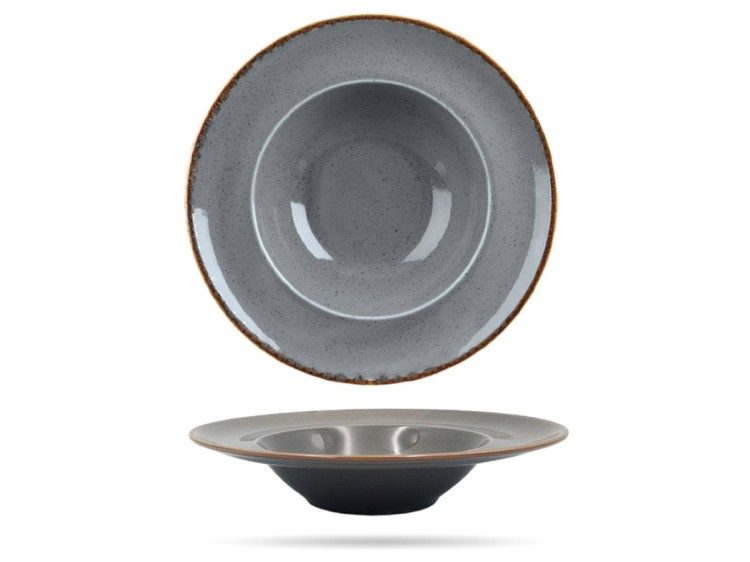 Talerz do pasty risotto Stone Seasons 30 cm szary porcelana PORLAND