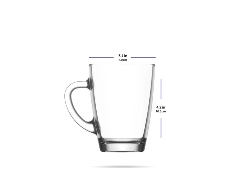 Zestaw szklanych kubków 6 szt szklanki z uchem 300 ml VEGA LAV