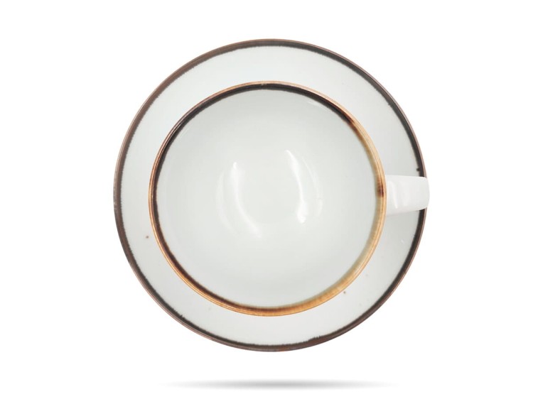 Filiżanka ze spodkiem 250 ml Rustic Biała ALUMINA PORCELANA BOGUCICE