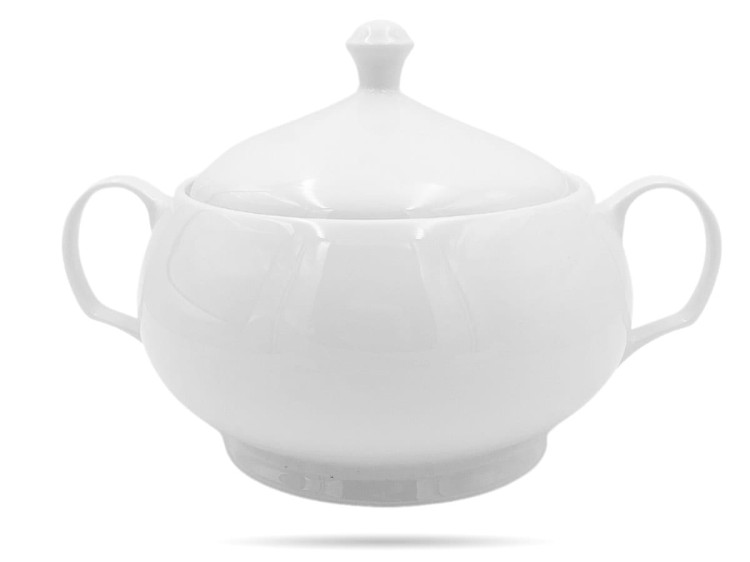 Biała waza do zupy, pokrywa z otworem 3L PORCELANA BOGUCICE