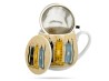 Kubek baryłka z zaparzaczem Koci świat party 430 ml porcelana na prezent DUO