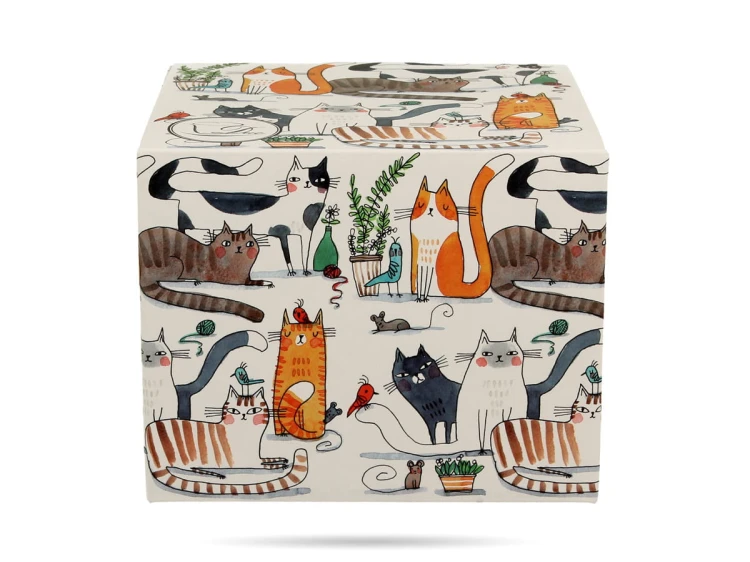 Kubek prosty 610 ml Koci świat leniwe koty porcelana na prezent DUO