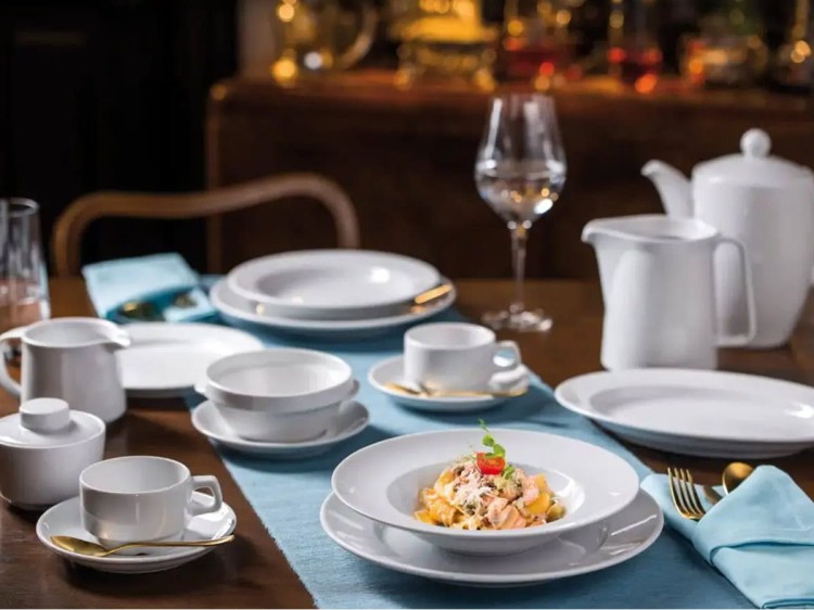 Talerz głęboki 22,5 cm biała porcelana Kaszub Hel LUBIANA