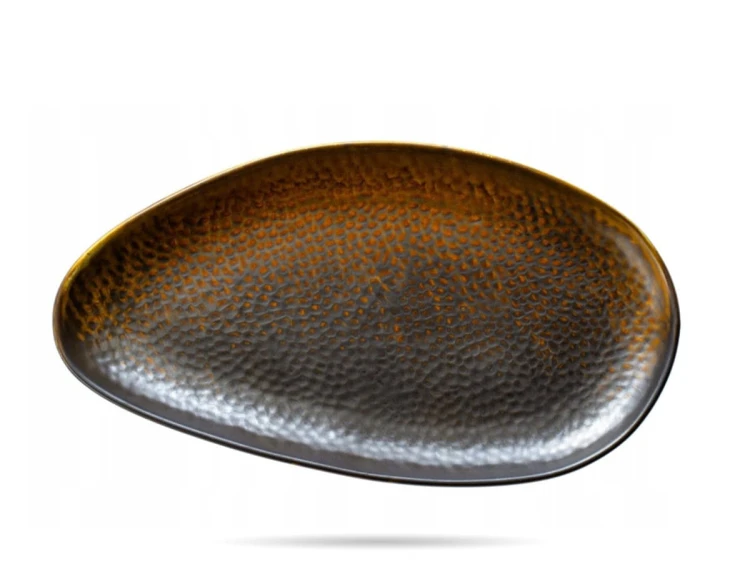 Półmisek talerz obiadowy 33 x 18 cm Fire miedź porcelana VERLO