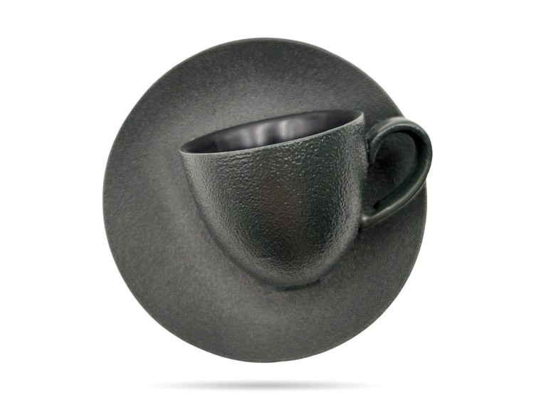 Filiżanka ze spodkiem 80 ml Terrea Black Alumina PORCELANA BOGUCICE