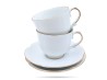 Filiżanki ze spodkami 220 ml 2 szt prezent Perla Gold PORCELANA BOGUCICE