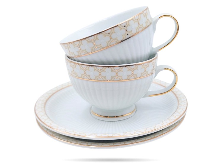 Filiżanki ze spodkami 200 ml 2 szt Oxia prezent PORCELANA BOGUCICE