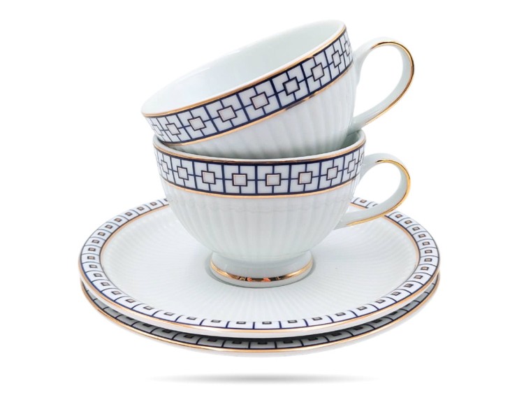 Filiżanki ze spodkami 200 ml 2 szt Patra prezent PORCELANA BOGUCICE