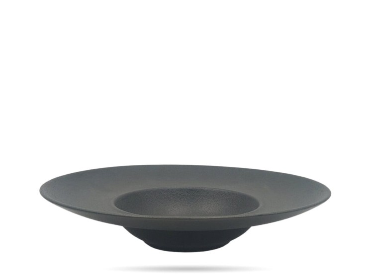 Talerz do pasty risotto 28 cm czarny Terrea Black PORCELANA BOGUCICE