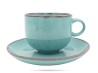 Filiżanka ze spodkiem 250 ml zielona Rustic Green PORCELANA BOGUCICE