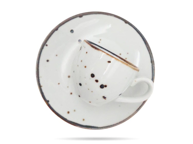 Filiżanka ze spodkiem espresso 90 ml biała Cottage White PORCELANA BOGUCICE