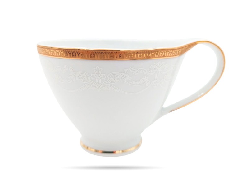 Filiżanka ze spodkiem 200 ml Antonio Gold Plus PORCELANA BOGUCICE