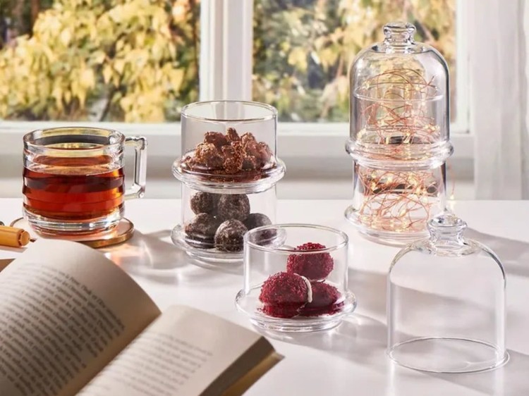 Pojemnik szklany Villa Patisserie 230 ml 2 części + klosz PASABAHCE