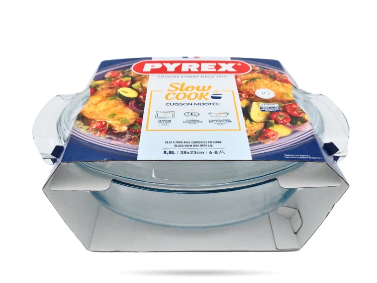 Owalne naczynie żaroodporne z pokrywą 38 x 23 cm 5,8 L Slow Cook PYREX