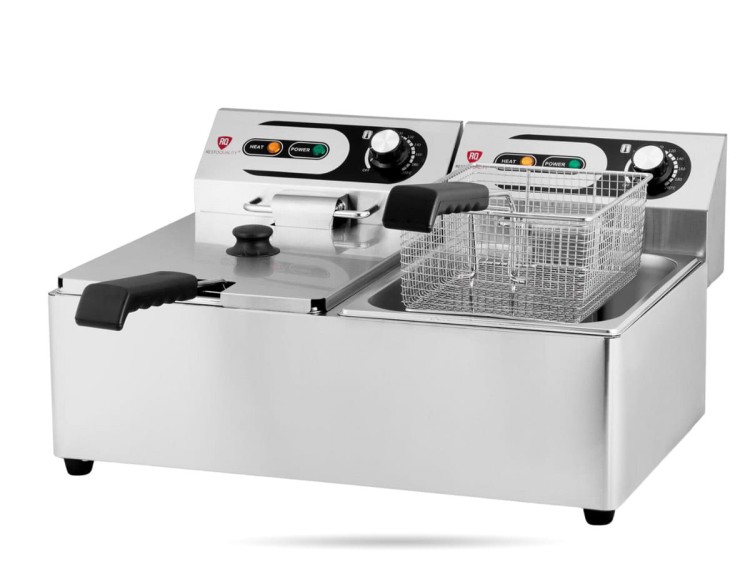 Podwójna frytownica elektryczna 2 x 6 L | 2 x 3 KW RESTO QUALITY
