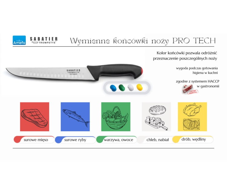 Nóż do mięsa ostrze 17 cm Pro Tech SABATIER TROMPETTE AMEFA