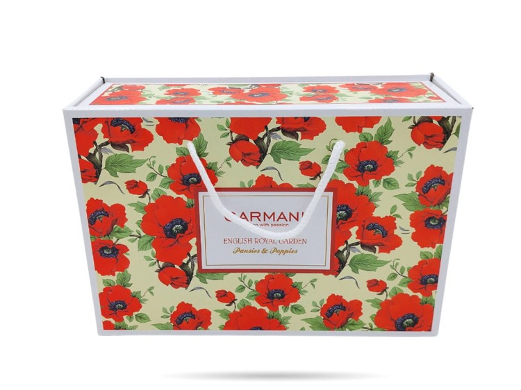Filiżanki ze spodkami 200 ml 2 szt maki porcelana na prezent CARMANI