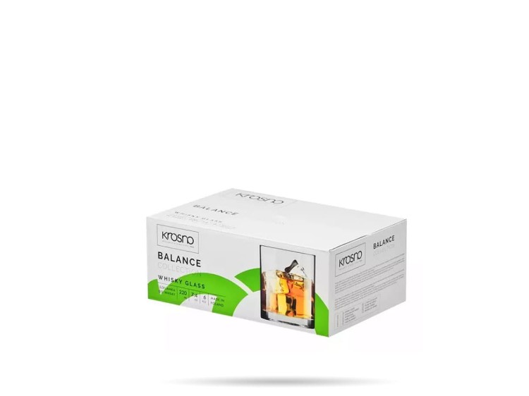 6 szklanek niskich do whisky 220 ml BALANCE KROSNO