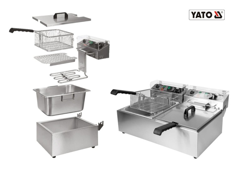 Frytkownica podwójna gastronomiczna 2 x 10 l YATO