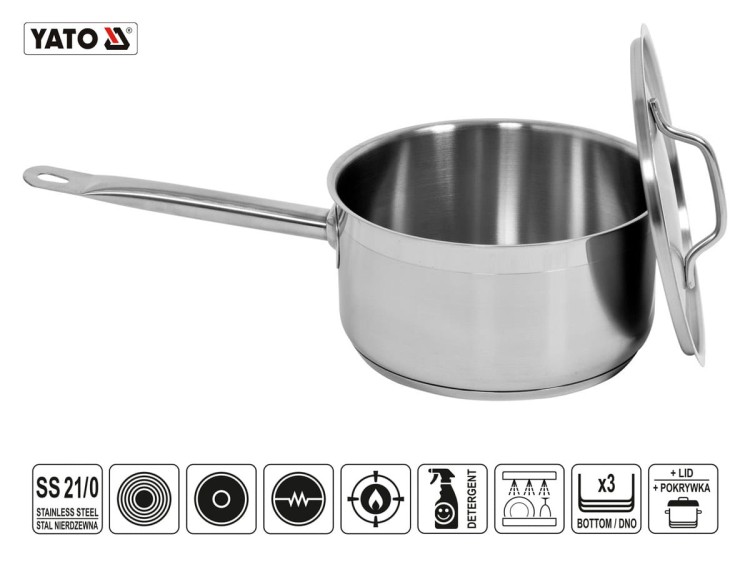 Rondel z pokrywką stal nierdzewna 3,3 L YATO