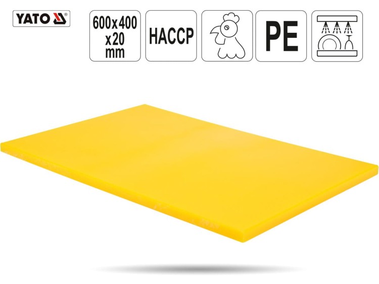 Deska do krojenia HACCP 60 x 40 żółta YATO