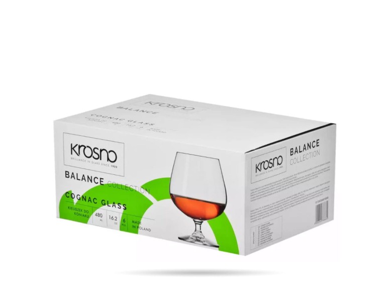 6 kieliszków do koniaku 480 ml BALANCE KROSNO