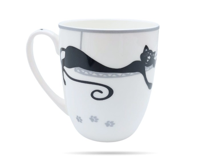 Kubki koty 400 ml 2 szt pełnia Crazy Cat porcelana na prezent CARMANI
