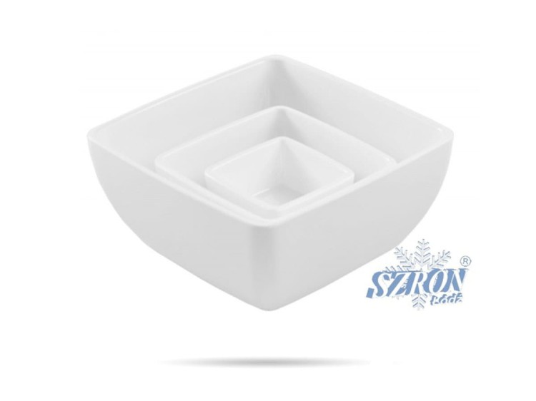 Salaterka miseczka biała z melaminy 19x19 cm SZRON