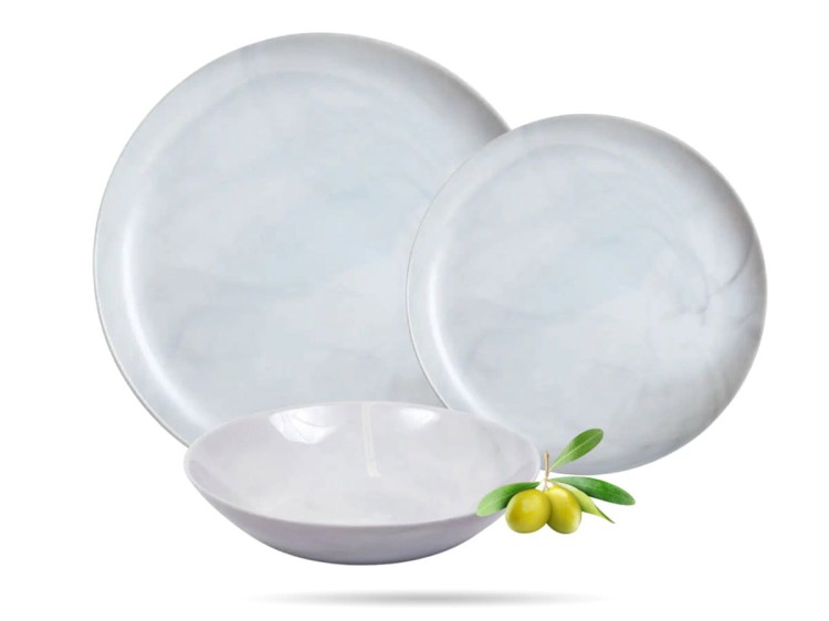 Serwis obiadowy dla 6 osób 18 elementów szary Marble Diwali LUMINARC