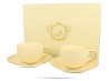 Filiżanki ze spodkami Ecru Ice Cream 220 ml 2 szt prezent porcelana DUO