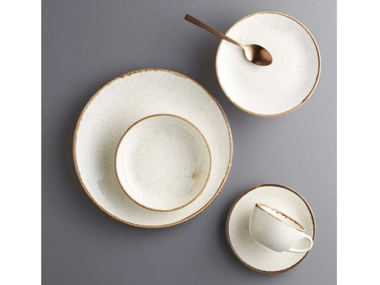Talerz obiadowy Sand Seasons 28 cm kremowy porcelana PORLAND