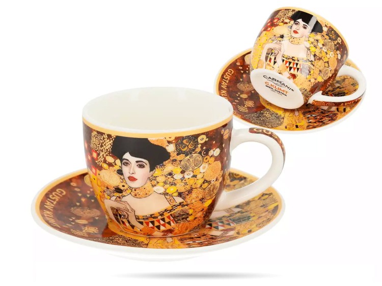 Filiżanka ze spodkiem Klimt Adele espresso 80 ml porcelana prezent CARMANI