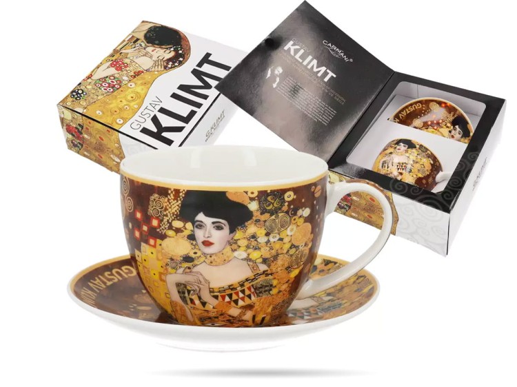 Filiżanka ze spodkiem Klimt Adele 250 ml porcelana CARMANI