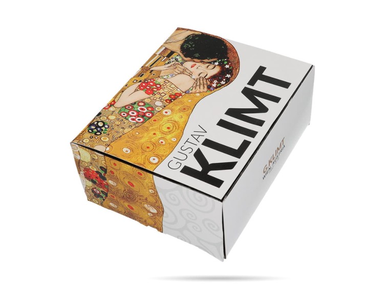 Filiżanka ze spodkiem Klimt Pocałunek 250 ml porcelana CARMANI