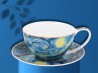Filiżanka ze spodkiem 360 ml Van Gogh Gwiaździsta noc porcelana CARMANI