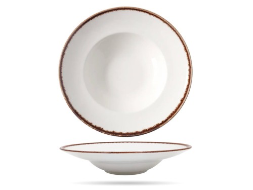 Talerz do pasty risotto Vanilla 27 cm głęboki kremowy porcelana FINE DINE