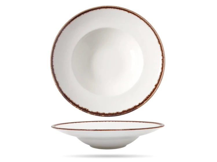 Talerz do pasty risotto Vanilla 27 cm głęboki kremowy porcelana FINE DINE