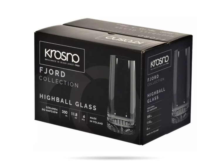 Zestaw 6 wysokich szklanek 350 ml FJORD KROSNO