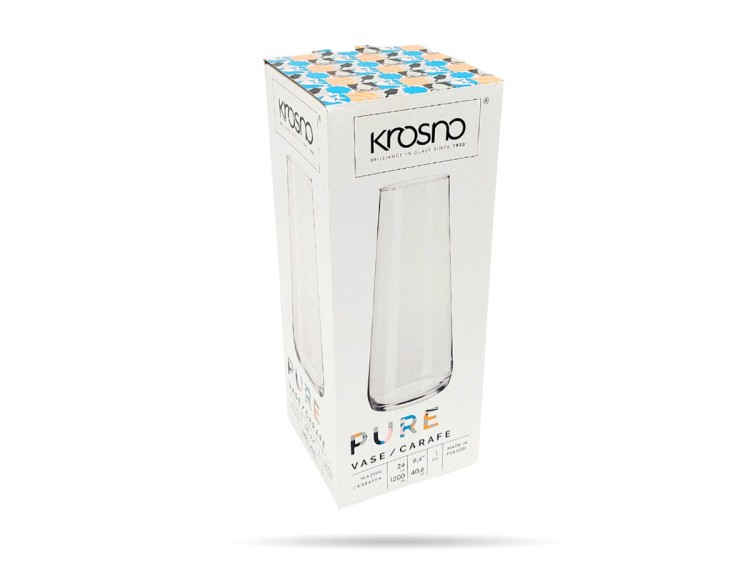 Szklany wazon prosty Pure 24 cm KROSNO