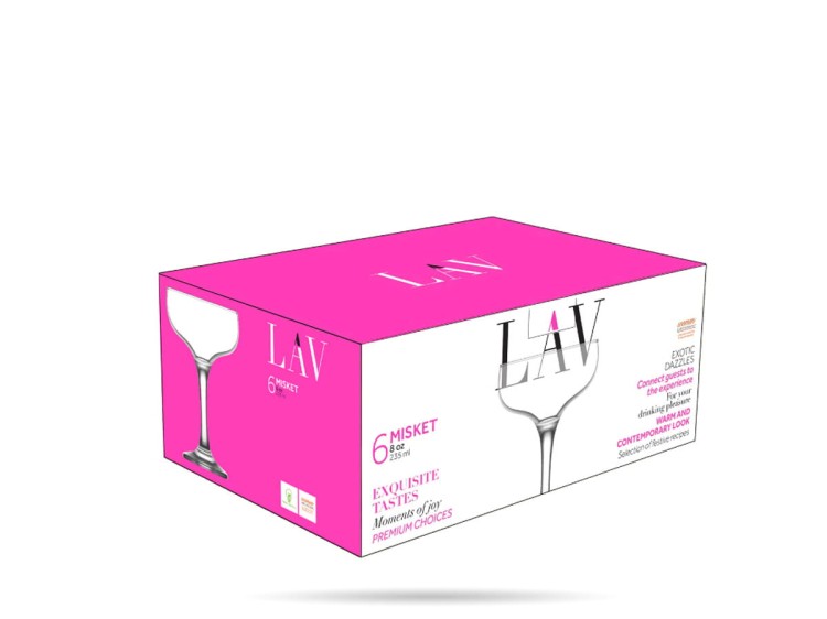 6 x Kieliszek koktajlowy 235 ml Misket LAV