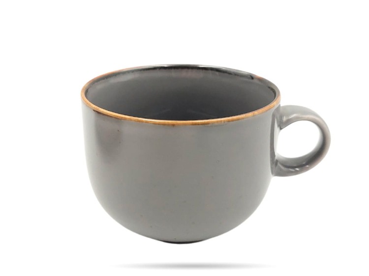 Filiżanka ze spodkiem 250 ml Rustic Szara ALUMINA PORCELANA BOGUCICE