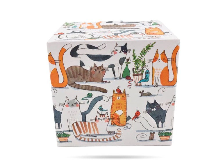 Kubek baryłka z zaparzaczem 430 ml Koci świat koty porcelana na prezent DUO