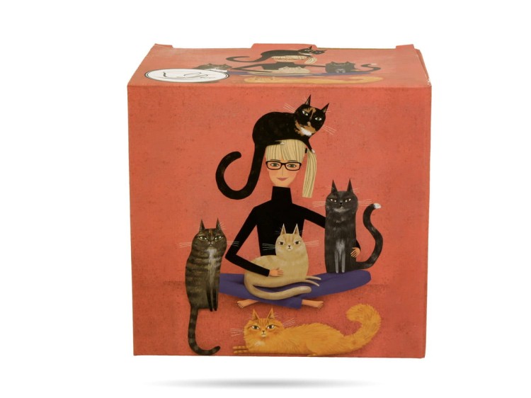 Kubek baryłka z zaparzaczem Koci świat Cindy i koty 430 ml porcelana DUO